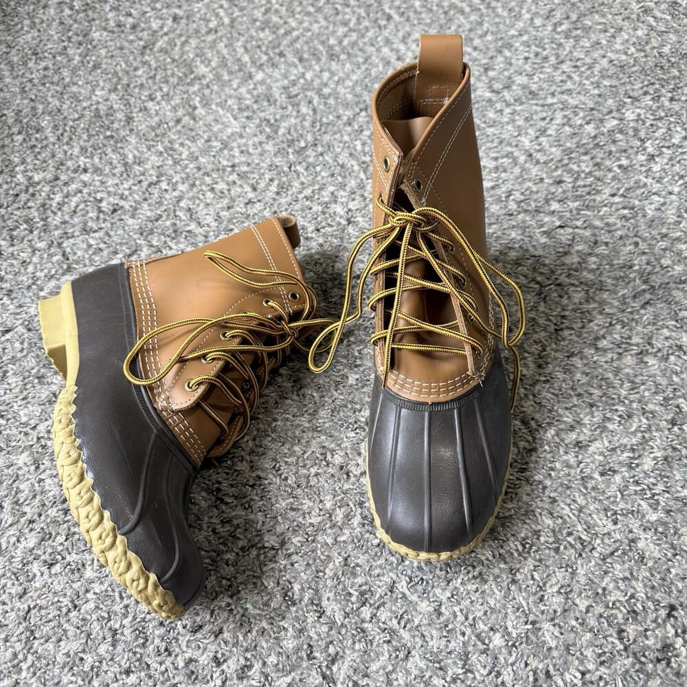 LL Bean Bean Boots Mens Size 9 M Brown Leather Duck Boots Made In USA New